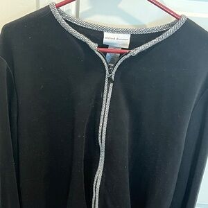 Alfred Dunner Black Jacket with Silver Accents Size PXL